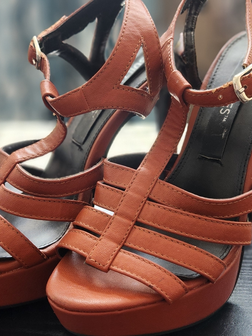 Women's Strappy Platform Sandals in Brown